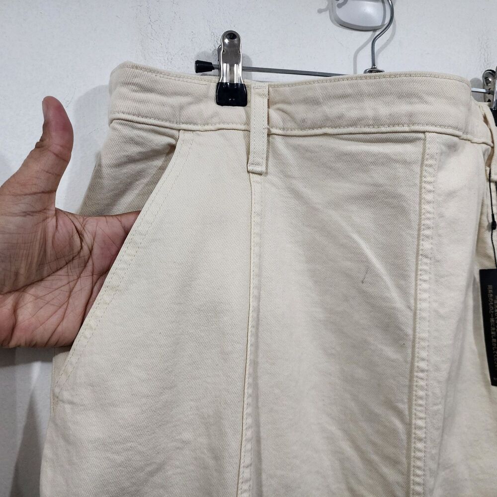 Banana Republic Denim Flare Maxi Skirt Ivory Cream High-waisted Jean NWT Size 16 - Picture 6 of 15